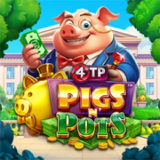 Pigs n’ Pots slot logo – grappige 4ThePlayer gokkast met rijke varkens, gouden potten en bonus spins